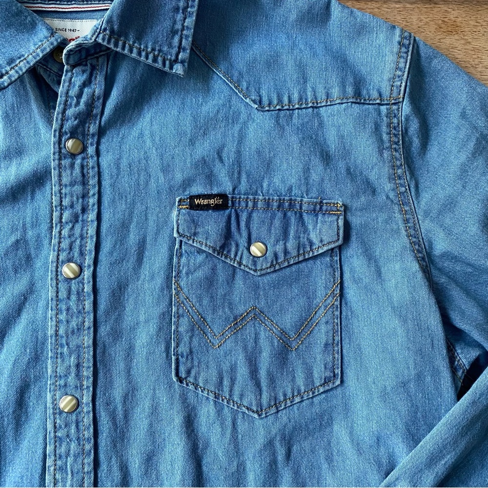 Wrangler Men's Denim Snap Shirt, XL